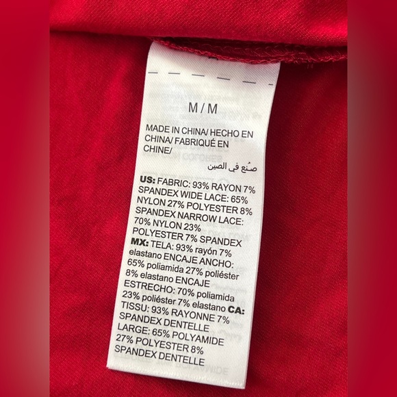 NEW Soma Cool Night Lace Trim Pajama Top Button Down Shirt Red Black Rose Floral - Picture 6 of 6